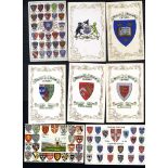 HERALDIC SERIES c1905 collection of M & U cards each showing Coats of Arms incl. Oxford Colleges,