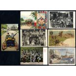POSTCARDS accumulation of 250 incl. RP's, hotel advertising, cromo litho, buildings, people,
