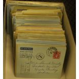 BRITISH COMMONWEALTH AIR LETTERS approx 250 both used & unused, all folded and mostly typed