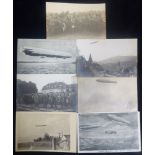 1908-15 range of seven different early photographic postcards depicting Zeppelins in flight (5) &