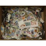 WORLD STAMPS (6kg) off paper - mixture in a carton.