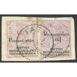 1888 Bechuanaland 4d on 4d lilac & black (SG.44) & 6d on 6d lilac & black (SG.45) together on