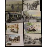 VENICE 1903-30's range of unused cards with Tourist Type cromo litho, prominent buildings, tram,