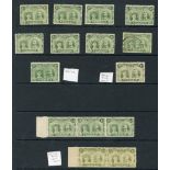 1910-13 ½d Double Heads M range of 14 stamps incl. SG.122 & one stated to be bronze-green, also left