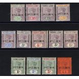 1896-97 CCA complete set, ovptd SPECIMEN, fine M, SG.41s/53s. (13)