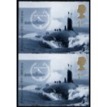 2001 1st Submarines Imperf vertical pair UM, minor gum bend, SG.2203b. Cat. £2000