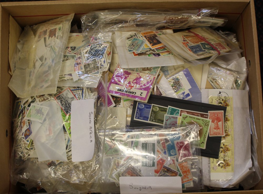 WORLD STAMPS mostly in packets, some sorted into countries, others mixed, a few on stock cards. (8kg