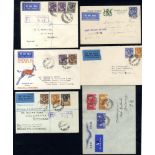 1932-37 range of first flight covers (6) from 1932 Imperial Airways first regular service Broken