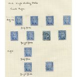 1913-22 Admirals selection on seven album pages comprising P.14 ½d M (8) & U (20), 1d M (12) & U (