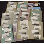 SHIPPING five scrap books containing a range of postcards sized photographs in corner mounts,
