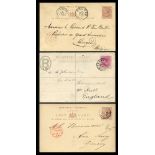 POSTAL STATIONERY collection comprising cards with 1887 1½d U, unused, & reply paid U, 1892 with '