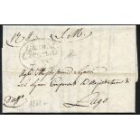 1831 entire to Lugo, headed inside in m/s Servijio Milatare oval h/stamp, on front 'Guardia/