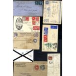 Two modern cover albums containing 121 items ranging from pre-stamp (20), Line engraved, postal