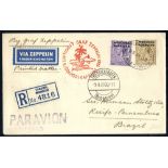 1933 5th South America flight British Morocco Agencies acceptance registered envelope to Pernambuco,