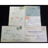 1897-1918 postal history selection from 1897 official unfranked P.O envelope to Paris bearing