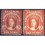 1863-77 CCC P.12½ 1d carmine-lake, o.g wmk reversed, SG.21x, 1882 CCA P.14 1d scarlet-vermilion,