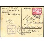 1931 'MORPHILA' Switzerland flight card to England, franked 1rmPolar flight Zeppelin, tied