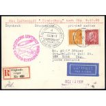 1936 10th North America flight Swedish acceptance registered envelope to New York, franked 20ore &
