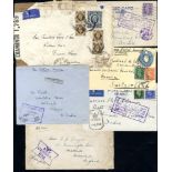 WARTIME MAIL collection on leaves of mainly censored mail of WWI & WWII, FPO's, registered,