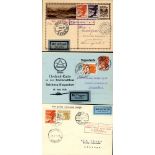 1928-35 first flight covers (3) from 1928 May 1st first airmail via Deruluft Service Vienna -