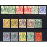 1914 Postage & Revenue set M (2/6d tone spot), SG.22/38, Cat. £425