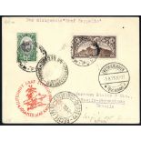 1933 4th South America flight San Marino acceptance card, franked 25c + Air L7,70 & addressed to