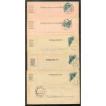 1919 provisional bisects incl. Emperor Franz 20h vertical (2) or diagonal (6) bisect plus 'FRANCO'