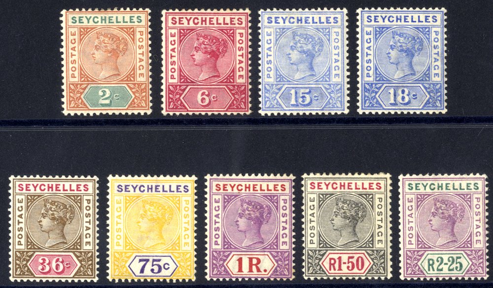 1897-1900 Colours Changed set M, SG.28/36. (9) Cat. £300