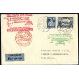 1933 2nd South America flight Estonian acceptance envelope to Pernambuco, franked 1,10k, cancelled