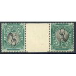 1930-44 ½d Springbok black & green, interpanneau pair, variety tete-beche, M (gum wrinkles &