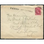 1917 1d postal stationery envelope with Kissy - Sierra Leone c.d.s, also 1917 reg cover with 1d