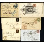 1838-1944 postal history accumulation incl. 1840 1d black covers (2) - faults, 1856 cover to USA