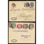 1924 covers (2) from London to Helsingfors, Finland, first franked Wembley 1924 1d, 1½d (2) + ½d &