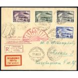 1931 Polar flight Russian registered acceptance envelope franked commemorative set of four (perf),