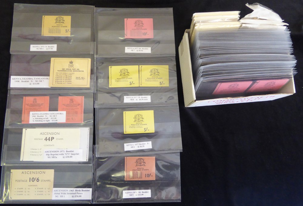 BRITISH COMMONWEALTH STAMP BOOKLETS stock housed in protectors each being tagged with SG number &