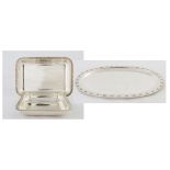 Three Buccellati Sterling Silver Trays. 55 ozt . Max. Ht. 1 1/2" W 12". Online bidding available: