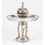 Carlo Mario Camusso, Peru, Sterling Silver Figural Covered Compote. 73 ozt . Ht. 17" W 14". Online