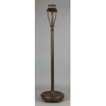 Tiffany Studios New York "Scroll" Senior Floor Base . Bronze base with brownish green patina. Six