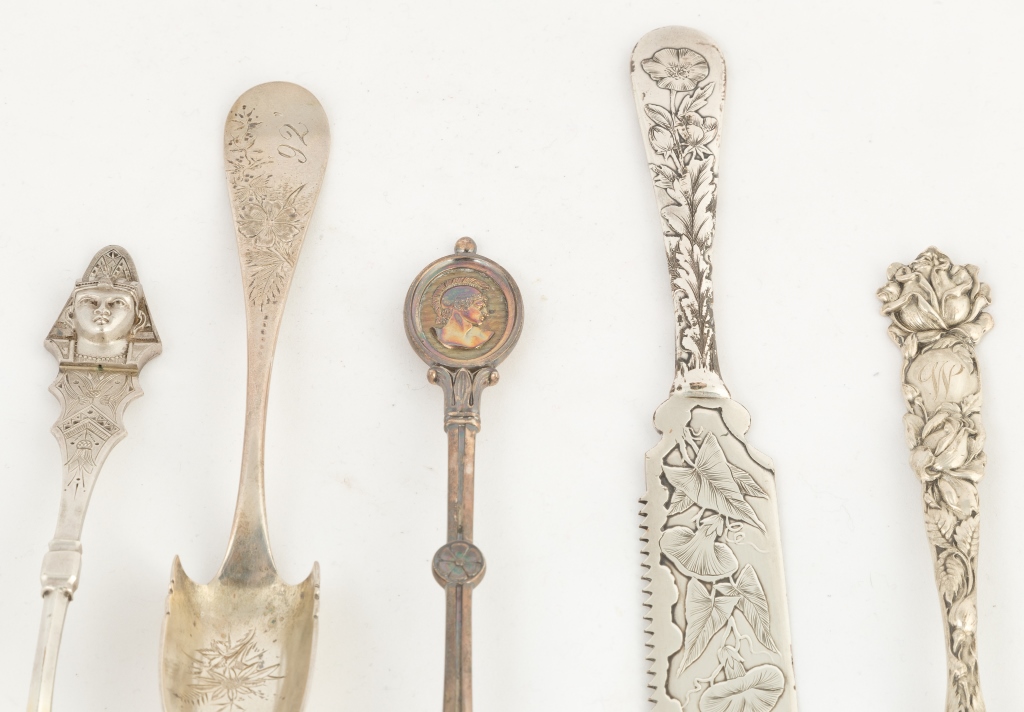 Group of Sterling Silver Serving Pieces. Including Egyptian revival, Ball, Black & Co; Alvin; - Image 2 of 2