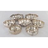 Seven Graduated Buccellati Sterling Silver Hand Hammered Bowls. 41.4ozt . Max. Ht. 2 1/2" Dia. 8".