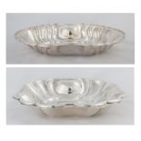 Two Buccellati Sterling Silver Serving Dish. 47.4 ozt. Oval: Ht. 3" W 16" D 7 1/2". Square: Ht. 2