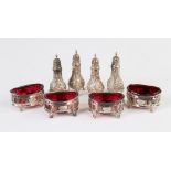 Kirk Sterling Silver Shakers and Gorham Master Salts. S. Kirk shakers, Ht. 4 1/2". Gorham master