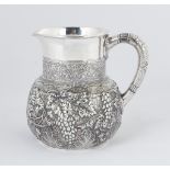 Tiffany & Co. Makers Sterling Silver Repousse Water Pitcher with Moorish Design. 3077, 1972, M.