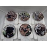 Twelve Danbury Mint collector's plates depicting Staffordshire Bull Terriers with certificates, a