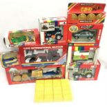 Quantity of Britains and one ERTL farm vehicles, implements and accessories, includes #5855