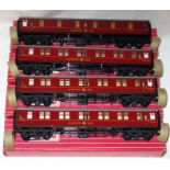 HORNBY DUBLO 4 x 4078 BR Maroon Seeping Cars.Mint Boxed