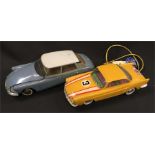 Two Jyesa (Ibi, Spain) large scale plastic cars: Monte Carlo racing car with hand held remote
