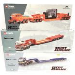 Three Corgi Heavy Haulage 1/50 scale models: CC12404 Volvo, Jeep Dolly & King Trailer - Chris