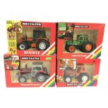 Four Britains Farm Tractors: 9530 Deutz Eight-Wheeled Tractor; 9518 Renault Tractor; 9520 Massey-