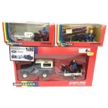 Three Britains models: #9657 Land Rover Defender 90, Honda TRX 300 4x4 All Terrain Vehicle & Logic